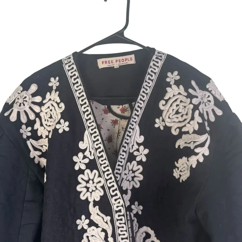 Free People Bali Mabel Jacket Large Cottahecore Boho Cowgirl Flounce Sleeve - Picture 5 of 11